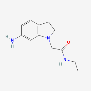 molecular formula C12H17N3O B7808813 2-(6-Amino-2,3-dihydro-1H-indol-1-yl)-N-ethylacetamide 