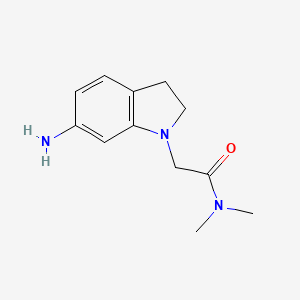 molecular formula C12H17N3O B7808814 2-(6-Amino-2,3-dihydro-1H-indol-1-yl)-N,N-dimethylacetamide 