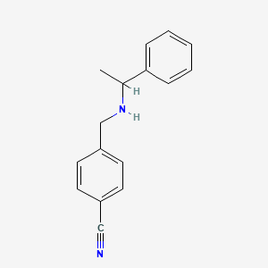 molecular formula C16H16N2 B7808842 4-[(1-Phenyl-ethylamino)-methyl]-benzonitrile HCl 