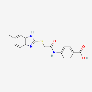 4-({[(6-methyl-1H-benzimidazol-2-yl)sulfanyl]acetyl}amino)benzoic acid