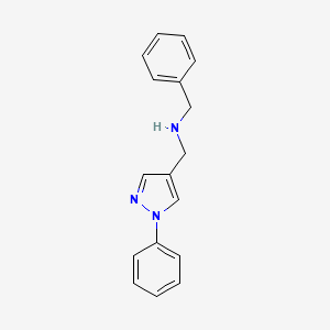 molecular formula C17H17N3 B7809074 N-Benzyl-1-(1-phenylpyrazol-4-YL)methanamine 