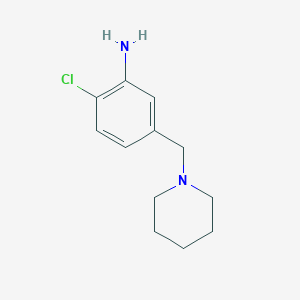 molecular formula C12H17ClN2 B7809161 2-Chloro-5-(piperidin-1-ylmethyl)aniline 