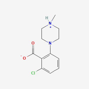 molecular formula C12H15ClN2O2 B7809167 2-Chloro-6-(4-methylpiperazin-4-ium-1-yl)benzoate 