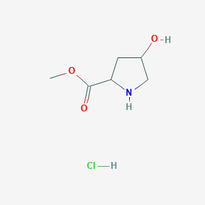 molecular formula C6H12ClNO3 B7809175 Methyl 4-hydroxypyrrolidine-2-carboxylate hydrochloride 