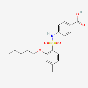 molecular formula C19H23NO5S B7809364 4-[4-Methyl-2-(pentyloxy)benzenesulfonamido]benzoic acid 