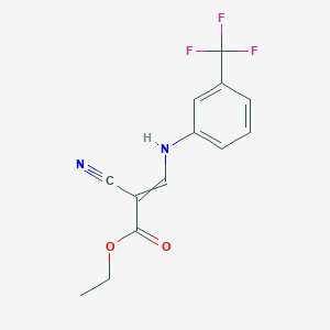 molecular formula C13H11F3N2O2 B7809399 Ethyl 2-cyano-3-[3-(trifluoromethyl)anilino]prop-2-enoate 