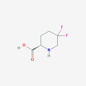 molecular formula C6H9F2NO2 B7809589 (2S)-5,5-difluoropiperidine-2-carboxylic acid 