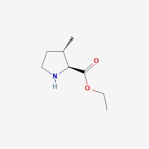 molecular formula C8H15NO2 B7809948 (2S,3S)-Ethyl 3-methylpyrrolidine-2-carboxylate 