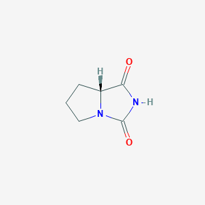 molecular formula C6H8N2O2 B7810113 (R)-Tetrahydro-1H-pyrrolo[1,2-c]imidazole-1,3(2H)-dione 