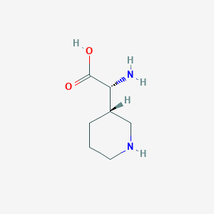 molecular formula C7H14N2O2 B7810422 (alphaR,3S)-alpha-Amino-3-piperidineacetic acid 