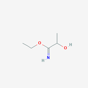 molecular formula C5H11NO2 B7810485 Ethyl 2-hydroxypropanecarboximidate 