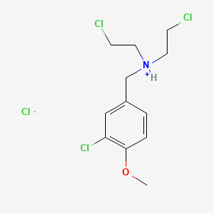 molecular formula C12H17Cl4NO B7810555 N,N-Bis(2-chloroethyl)-3-chloro-4-methoxybenzylamine hydrochloride CAS No. 23426-14-4
