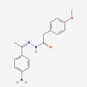 molecular formula C17H19N3O2 B7810561 N'-[1-(4-aminophenyl)ethylidene]-2-(4-methoxyphenyl)acetohydrazide 