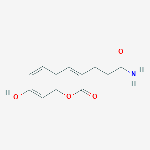 molecular formula C13H13NO4 B7810568 3-(7-hydroxy-4-methyl-2-oxo-2H-chromen-3-yl)propanamide 