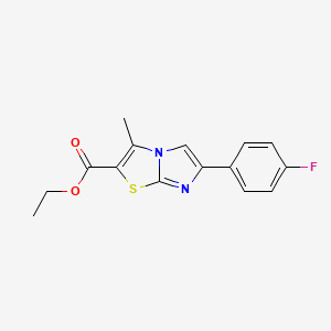 molecular formula C15H13FN2O2S B7810583 Ethyl 6-(4-fluorophenyl)-3-methylimidazo[2,1-b][1,3]thiazole-2-carboxylate CAS No. 914204-71-0