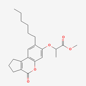 molecular formula C22H28O5 B7810590 Methyl 2-[(8-hexyl-4-oxo-1,2,3,4-tetrahydrocyclopenta[c]chromen-7-yl)oxy]propanoate 