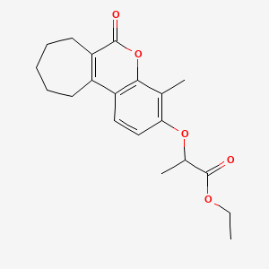 molecular formula C20H24O5 B7810591 Ethyl 2-[(4-methyl-6-oxo-6,7,8,9,10,11-hexahydrocyclohepta[c]chromen-3-yl)oxy]propanoate 
