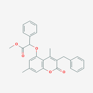 molecular formula C27H24O5 B7810599 methyl [(3-benzyl-4,7-dimethyl-2-oxo-2H-chromen-5-yl)oxy](phenyl)acetate 