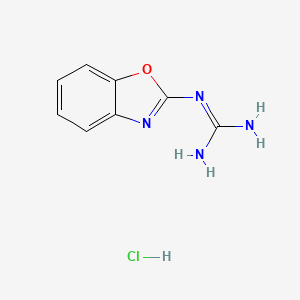 molecular formula C8H9ClN4O B7810608 2-(1,3-Benzoxazol-2-yl)guanidine;hydrochloride 