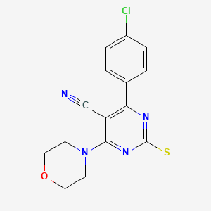 molecular formula C16H15ClN4OS B7810677 4-(4-Chlorophenyl)-2-(methylthio)-6-morpholin-4-ylpyrimidine-5-carbonitrile 