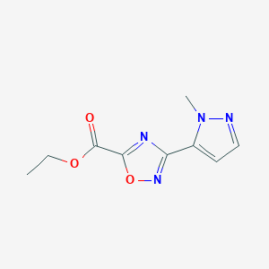 molecular formula C9H10N4O3 B7810720 ethyl 3-(1-methyl-1H-pyrazol-5-yl)-1,2,4-oxadiazole-5-carboxylate 