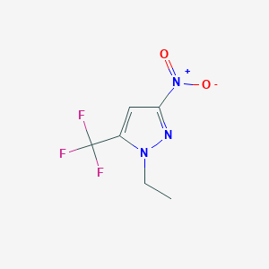 molecular formula C6H6F3N3O2 B7810739 1-ethyl-3-nitro-5-(trifluoromethyl)-1H-pyrazole 