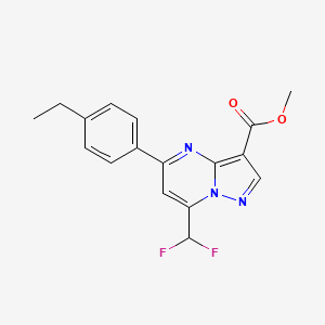 molecular formula C17H15F2N3O2 B7810744 Methyl 7-(difluoromethyl)-5-(4-ethylphenyl)pyrazolo[1,5-a]pyrimidine-3-carboxylate 