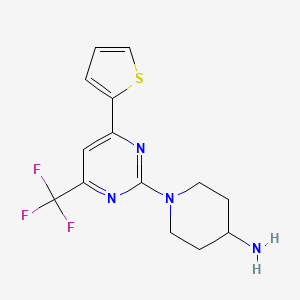 1-(4-(Thiophen-2-yl)-6-(trifluoromethyl)pyrimidin-2-yl)piperidin-4-amine