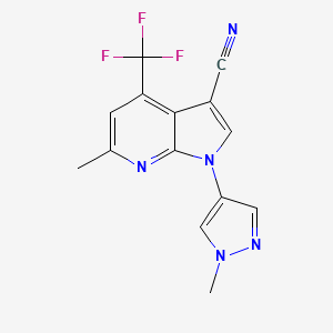 6-methyl-1-(1-methyl-1H-pyrazol-4-yl)-4-(trifluoromethyl)-1H-pyrrolo[2,3-b]pyridine-3-carbonitrile