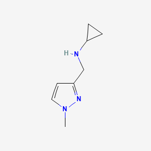 molecular formula C8H13N3 B7810800 N-[(1-methyl-1H-pyrazol-3-yl)methyl]cyclopropanamine 