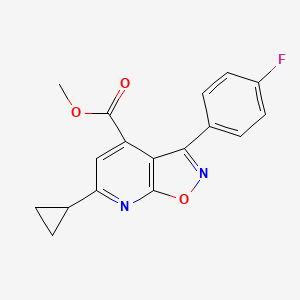 molecular formula C17H13FN2O3 B7810832 Methyl 6-cyclopropyl-3-(4-fluorophenyl)isoxazolo[5,4-b]pyridine-4-carboxylate 