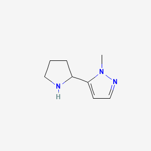 molecular formula C8H13N3 B7810840 1-methyl-5-(pyrrolidin-2-yl)-1H-pyrazole 