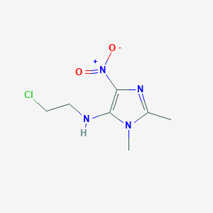 molecular formula C7H11ClN4O2 B7810844 N-(2-chloroethyl)-1,2-dimethyl-4-nitro-1H-imidazol-5-amine 