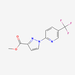 molecular formula C11H8F3N3O2 B7810950 Methyl 1-(5-(trifluoromethyl)pyridin-2-yl)-1H-pyrazole-3-carboxylate 