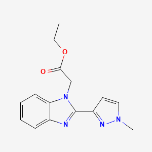 molecular formula C15H16N4O2 B7810966 ethyl [2-(1-methyl-1H-pyrazol-3-yl)-1H-benzimidazol-1-yl]acetate 
