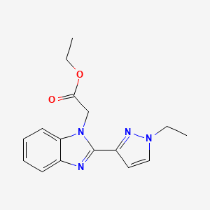 molecular formula C16H18N4O2 B7810978 ethyl [2-(1-ethyl-1H-pyrazol-3-yl)-1H-benzimidazol-1-yl]acetate 