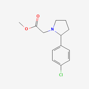 molecular formula C13H16ClNO2 B7811004 Methyl 2-(2-(4-chlorophenyl)pyrrolidin-1-yl)acetate 
