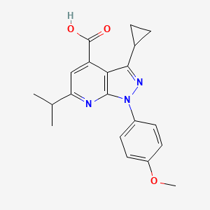 molecular formula C20H21N3O3 B7811005 3-Cyclopropyl-6-isopropyl-1-(4-methoxyphenyl)-1H-pyrazolo[3,4-b]pyridine-4-carboxylic acid 