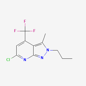 molecular formula C11H11ClF3N3 B7811038 6-chloro-3-methyl-2-propyl-4-(trifluoromethyl)-2H-pyrazolo[3,4-b]pyridine 