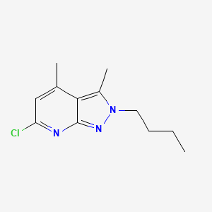 molecular formula C12H16ClN3 B7811067 2-butyl-6-chloro-3,4-dimethyl-2H-pyrazolo[3,4-b]pyridine 