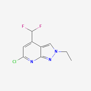 molecular formula C9H8ClF2N3 B7811070 6-chloro-4-(difluoromethyl)-2-ethyl-2H-pyrazolo[3,4-b]pyridine 