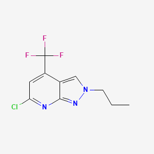 molecular formula C10H9ClF3N3 B7811076 6-chloro-2-propyl-4-(trifluoromethyl)-2H-pyrazolo[3,4-b]pyridine 