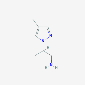 molecular formula C8H15N3 B7811079 2-(4-methyl-1H-pyrazol-1-yl)butan-1-amine 