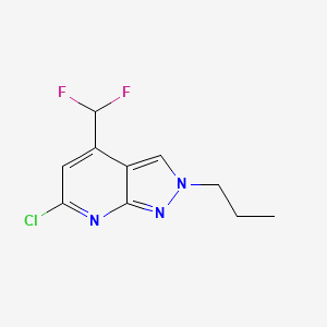 molecular formula C10H10ClF2N3 B7811090 6-chloro-4-(difluoromethyl)-2-propyl-2H-pyrazolo[3,4-b]pyridine 