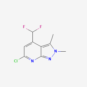 molecular formula C9H8ClF2N3 B7811115 6-chloro-4-(difluoromethyl)-2,3-dimethyl-2H-pyrazolo[3,4-b]pyridine 