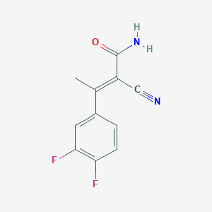molecular formula C11H8F2N2O B7811155 (2E)-2-cyano-3-(3,4-difluorophenyl)but-2-enamide 