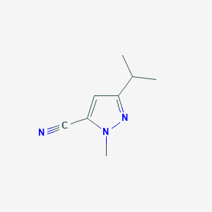 molecular formula C8H11N3 B7811215 3-Isopropyl-1-methyl-1H-pyrazole-5-carbonitrile 