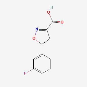 molecular formula C10H8FNO3 B7811272 5-(3-Fluorophenyl)-4,5-dihydroisoxazole-3-carboxylic acid 