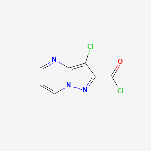 molecular formula C7H3Cl2N3O B7811293 3-Chloropyrazolo[1,5-a]pyrimidine-2-carbonyl chloride 