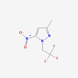 molecular formula C6H6F3N3O2 B7811360 3-methyl-5-nitro-1-(2,2,2-trifluoroethyl)-1H-pyrazole 